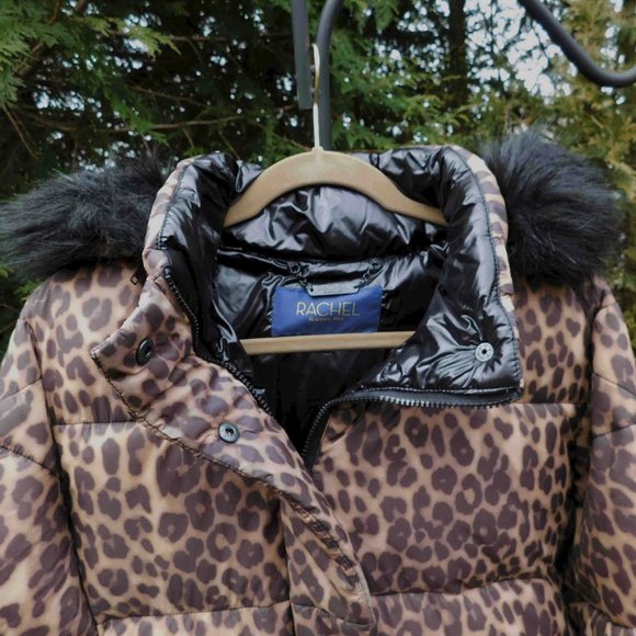 Rachel Rachel Roy Plus Leopard Midi Coat with Removable Hood NWT - Picture 2 of 5